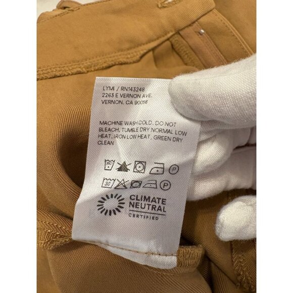 Reformation Mason Pants – Camel Pleated Wide-Leg Tencel Trousers (Size 2) - Picture 7 of 7